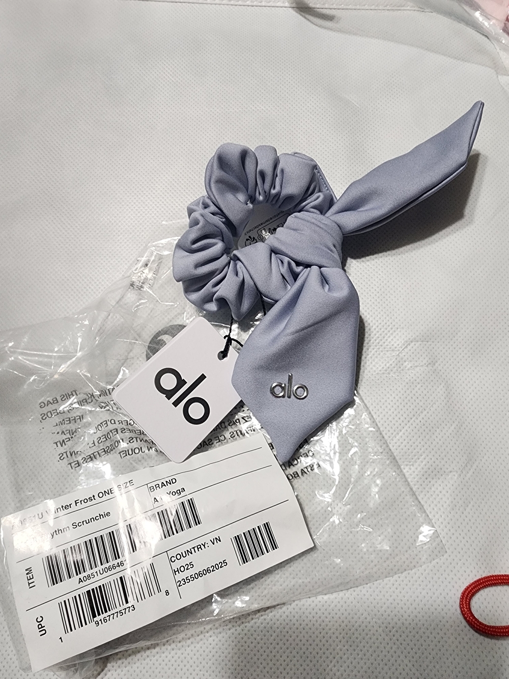 ALO Yoga Winter Frost Lavender Bow Scrunchie